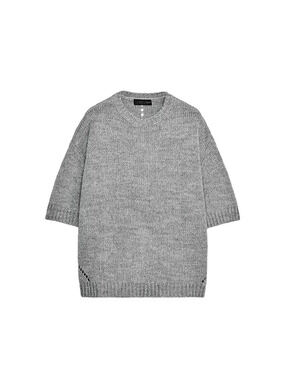 ZARA Gray Knit Crewneck Sweater